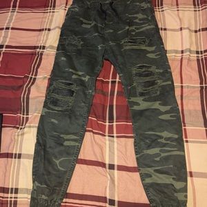 Zara Camo Print Jogger-Style Pants